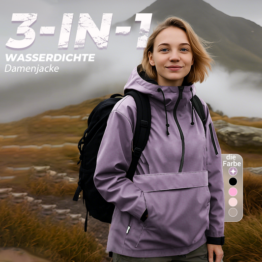 💜 LETZTER TAG - 49% RABATT 💜 3-in-1 Wasserdichte Damenjacke – Regen, Wind & Kälte, alles abgedeckt