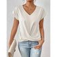 ✨Heißer Verkauf 50% Rabatt👚Lässiges Kurzarm-Elegant V-Ausschnitt-Twist-Shirt