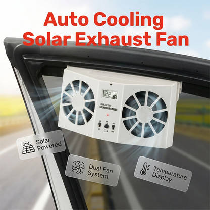 📢 50% RABATT!! ⏰🚗Solarbetriebener Auto-Abluftventilator – Doppel-Turbo-Belüftung & Temperaturanzeige☀️